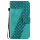 For Motorola Moto G05 / E15 Seven-shaped Embossed Leather Phone Case(Green) - 3