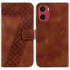 For Motorola Moto G05 / E15 Seven-shaped Embossed Leather Phone Case(Brown) - 1