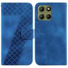 For Motorola Moto G15 Seven-shaped Embossed Leather Phone Case(Blue) - 1