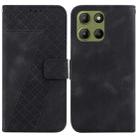 For Motorola Moto G15 Seven-shaped Embossed Leather Phone Case(Black) - 1