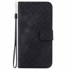 For Motorola Moto G15 Seven-shaped Embossed Leather Phone Case(Black) - 3