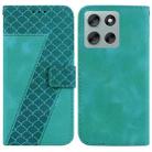 For Motorola Moto G56 5G / G66j 5G / G66y 5G Seven-shaped Embossed Leather Phone Case(Green) - 1