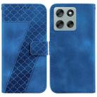 For Motorola Moto G56 5G / G66j 5G / G66y 5G Seven-shaped Embossed Leather Phone Case(Blue) - 1
