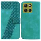 For Motorola Moto G86 5G Seven-shaped Embossed Leather Phone Case(Green) - 1