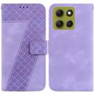 For Motorola Moto G86 5G Seven-shaped Embossed Leather Phone Case(Purple) - 1