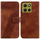 For Motorola Moto G86 5G Seven-shaped Embossed Leather Phone Case(Brown) - 1