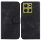 For Motorola Moto G86 5G Seven-shaped Embossed Leather Phone Case(Black) - 1