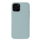 For iPhone 12 mini Solid Color Liquid Silicone Shockproof Protective Case(Emerald Green) - 1