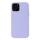 For iPhone 12 mini Solid Color Liquid Silicone Shockproof Protective Case(Light Purple) - 1