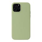 For iPhone 12 mini Solid Color Liquid Silicone Shockproof Protective Case(Matcha Green) - 1