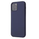 For iPhone 12 mini Solid Color Liquid Silicone Shockproof Protective Case(Midnight Blue) - 2