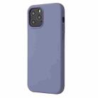 For iPhone 12 mini Solid Color Liquid Silicone Shockproof Protective Case(Lavender Grey) - 2