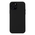 For iPhone 12 / 12 Pro Solid Color Liquid Silicone Shockproof Protective Case(Black) - 1