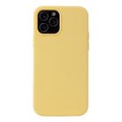 For iPhone 12 / 12 Pro Solid Color Liquid Silicone Shockproof Protective Case(Yellow) - 1