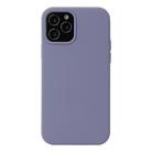 For iPhone 12 / 12 Pro Solid Color Liquid Silicone Shockproof Protective Case(Lavender Grey) - 1