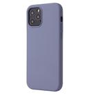 For iPhone 12 / 12 Pro Solid Color Liquid Silicone Shockproof Protective Case(Lavender Grey) - 2