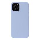 For iPhone 12 Pro Max Solid Color Liquid Silicone Shockproof Protective Case(Lilac Purple) - 1
