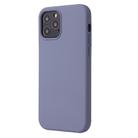 For iPhone 12 Pro Max Solid Color Liquid Silicone Shockproof Protective Case(Lavender Grey) - 2