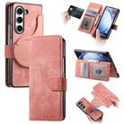 For Samsung Galaxy Z Fold6 CaseNeo MagSafe RFID Anti-theft Retro Leather Phone Case(Pink) - 1