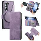 For Samsung Galaxy Z Fold6 CaseNeo MagSafe RFID Anti-theft Retro Leather Phone Case(Purple) - 1