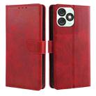 For Itel A50 4G Calf Texture Buckle Flip Leather Phone Case(Red) - 1