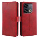 For Itel P65 Calf Texture Buckle Flip Leather Phone Case(Red) - 1