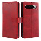 For Google Pixel 9 Pro XL Calf Texture Buckle Flip Leather Phone Case(Red) - 1