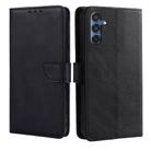 For Samsung Galaxy M35 5G Calf Texture Buckle Flip Leather Phone Case(Black) - 1