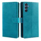 For Samsung Galaxy M35 5G Calf Texture Buckle Flip Leather Phone Case(Light Blue) - 1