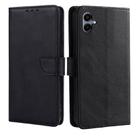 For Samsung Galaxy A06 Calf Texture Buckle Flip Leather Phone Case(Black) - 1