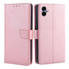 For Samsung Galaxy A06 Calf Texture Buckle Flip Leather Phone Case(Rose Gold) - 1