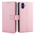 For iPhone 16 Plus Calf Texture Buckle Flip Leather Phone Case(Rose Gold) - 1