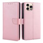 For iPhone 16 Pro Max Calf Texture Buckle Flip Leather Phone Case(Rose Gold) - 1