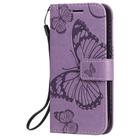 For iPhone 12 mini 3D Butterfly Embossed Pattern Horizontal Flip Leather Case with Holder & Card Slot & Wallet & Lanyard(Purple) - 2