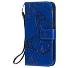 For iPhone 12 mini 3D Butterfly Embossed Pattern Horizontal Flip Leather Case with Holder & Card Slot & Wallet & Lanyard(Blue) - 2