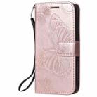 For iPhone 12 mini 3D Butterfly Embossed Pattern Horizontal Flip Leather Case with Holder & Card Slot & Wallet & Lanyard(Rose Gold) - 2
