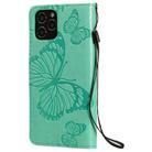 For iPhone 12 / 12 Pro 3D Butterfly Embossed Pattern Horizontal Flip Leather Case with Holder & Card Slot & Wallet & Lanyard(Green) - 3