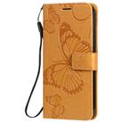 For iPhone 12 / 12 Pro 3D Butterfly Embossed Pattern Horizontal Flip Leather Case with Holder & Card Slot & Wallet & Lanyard(Yellow) - 2