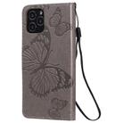 For iPhone 12 / 12 Pro 3D Butterfly Embossed Pattern Horizontal Flip Leather Case with Holder & Card Slot & Wallet & Lanyard(Grey) - 3