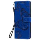 For LG G9 3D Butterfly Embossed Pattern Horizontal Flip Leather Case with Holder & Card Slot & Wallet & Lanyard(Blue) - 2