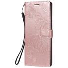 For LG G9 3D Butterfly Embossed Pattern Horizontal Flip Leather Case with Holder & Card Slot & Wallet & Lanyard(Rose Gold) - 2