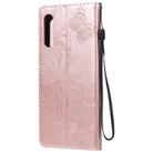 For LG G9 3D Butterfly Embossed Pattern Horizontal Flip Leather Case with Holder & Card Slot & Wallet & Lanyard(Rose Gold) - 3