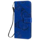 For LG K41S & K51S 3D Butterfly Embossed Pattern Horizontal Flip Leather Case with Holder & Card Slot & Wallet & Lanyard(Blue) - 1