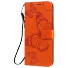 For LG K41S & K51S 3D Butterfly Embossed Pattern Horizontal Flip Leather Case with Holder & Card Slot & Wallet & Lanyard(Orange) - 1