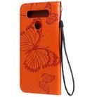 For LG K41S & K51S 3D Butterfly Embossed Pattern Horizontal Flip Leather Case with Holder & Card Slot & Wallet & Lanyard(Orange) - 2