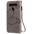 For LG K41S & K51S 3D Butterfly Embossed Pattern Horizontal Flip Leather Case with Holder & Card Slot & Wallet & Lanyard(Grey) - 3