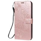 For LG K41S & K51S 3D Butterfly Embossed Pattern Horizontal Flip Leather Case with Holder & Card Slot & Wallet & Lanyard(Rose Gold) - 2