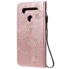 For LG K41S & K51S 3D Butterfly Embossed Pattern Horizontal Flip Leather Case with Holder & Card Slot & Wallet & Lanyard(Rose Gold) - 3