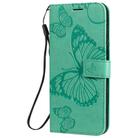 For LG K51 3D Butterfly Embossed Pattern Horizontal Flip Leather Case with Holder & Card Slot & Wallet & Lanyard(Green) - 2