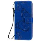 For LG K51 3D Butterfly Embossed Pattern Horizontal Flip Leather Case with Holder & Card Slot & Wallet & Lanyard(Blue) - 2